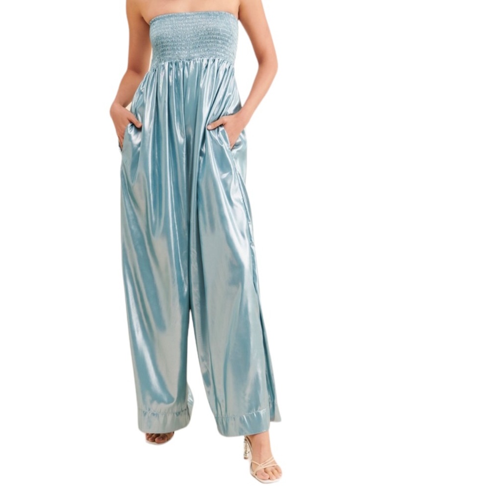 Jumpsuit -Julie metallic jumpsuit with spaghetti straps Free People FPBOX2